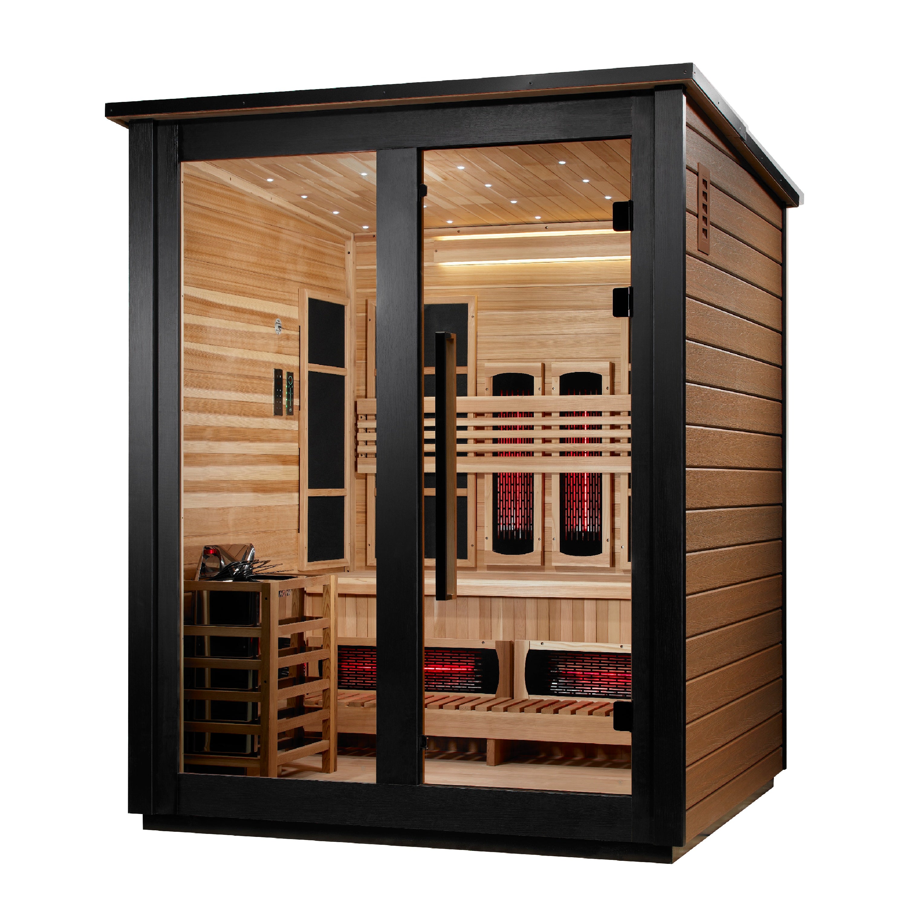 Golden Designs 3-Person Infrared Sauna – GDI-8523-04 | Loviisa Black Luxury Sauna