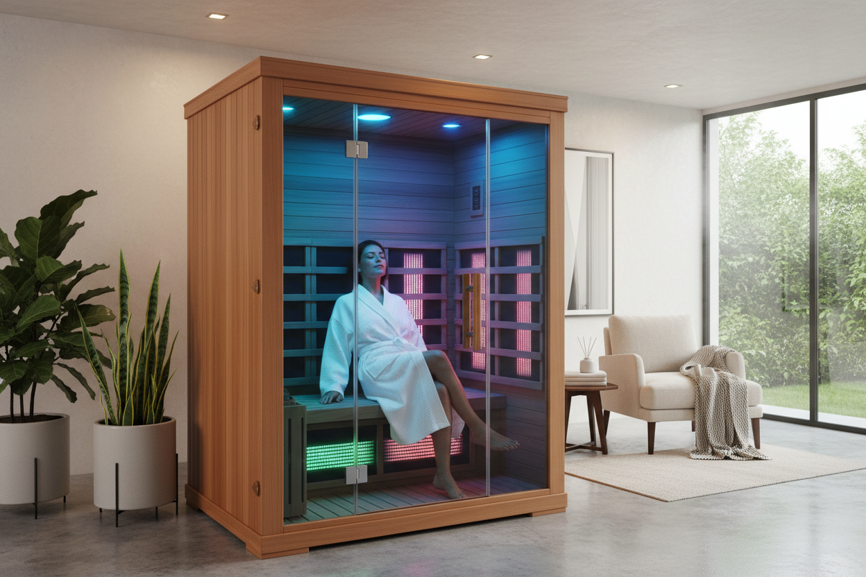 Dynamic Serena 2-Person Infrared Sauna - Lifestyle Shot