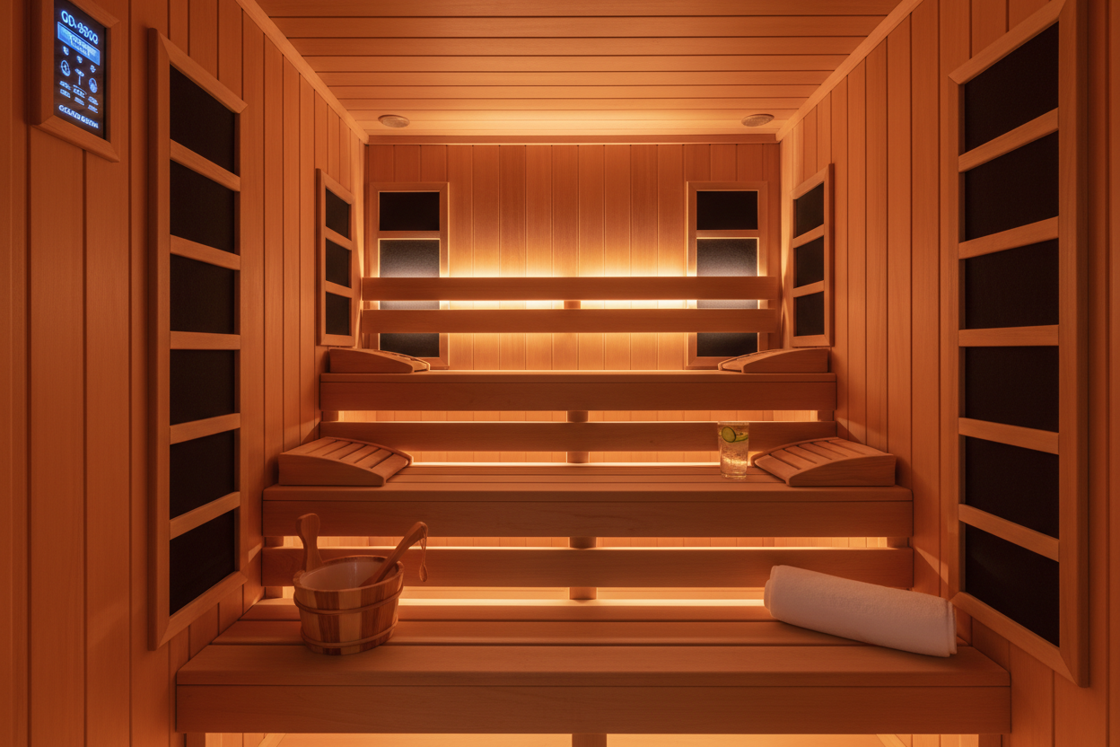 Golden Design GDI-8503 3-person infrared sauna interior view