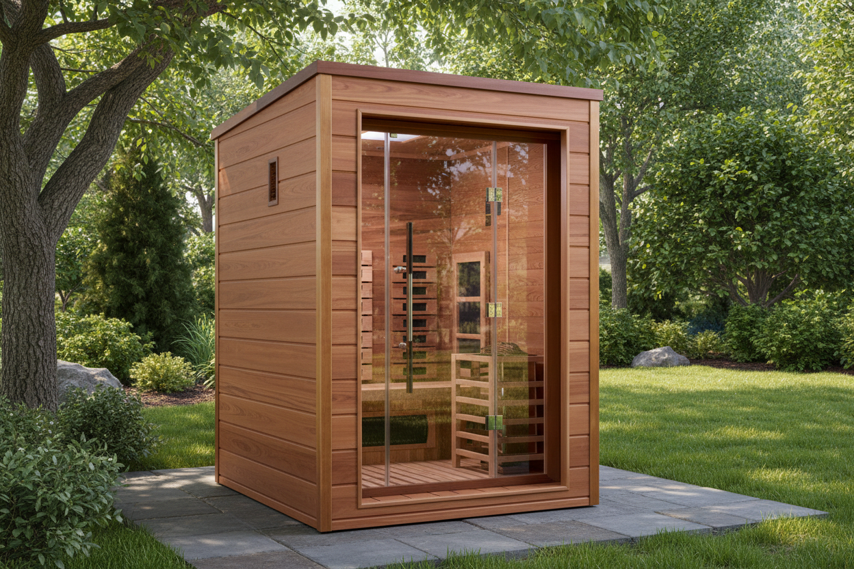 GDI-8228-01 Outdoor Traditional Sauna - Side Profile