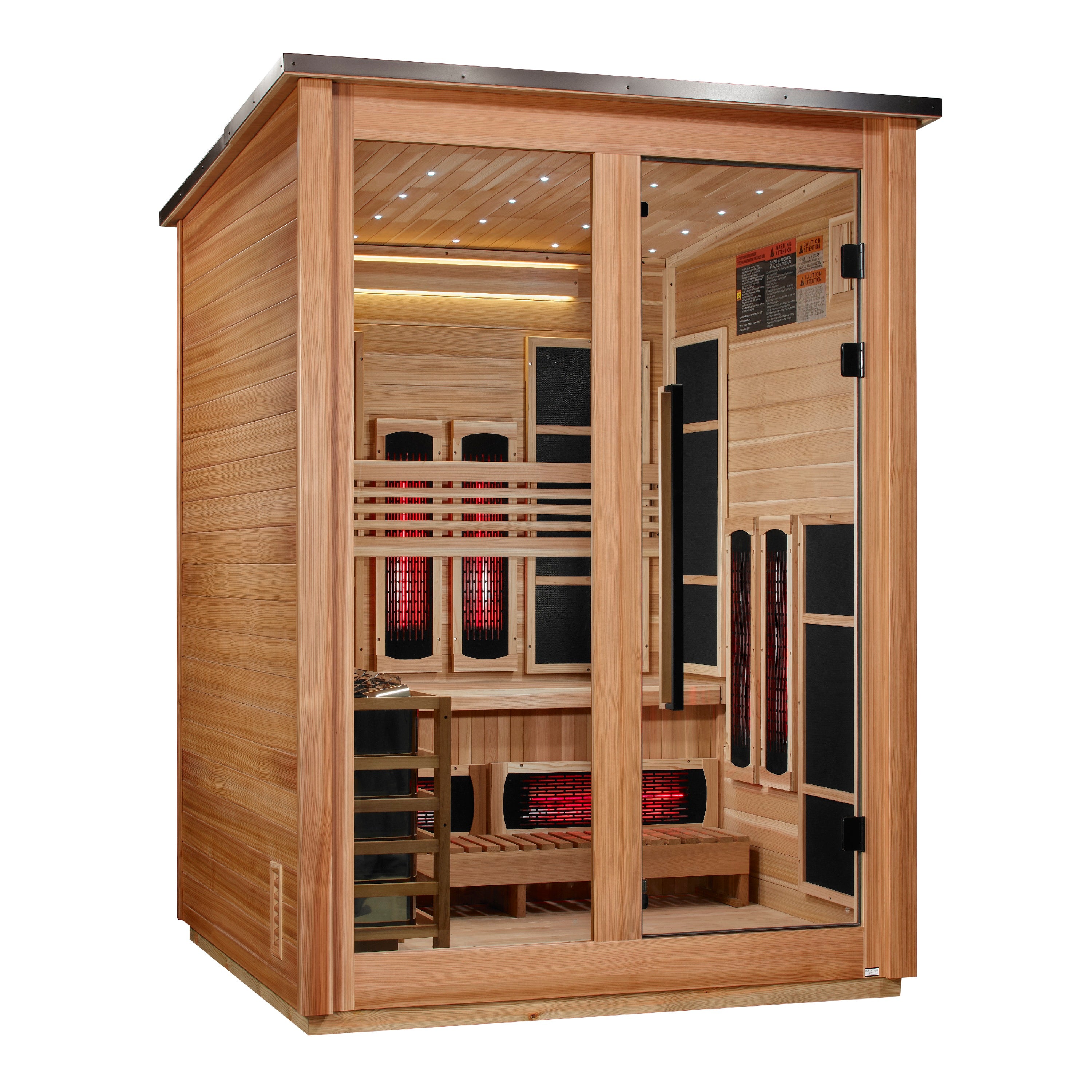 Golden Designs 3-Person Infrared Sauna – GDI-8523-02 | Loviisa Pacific Cedar Luxury Sauna