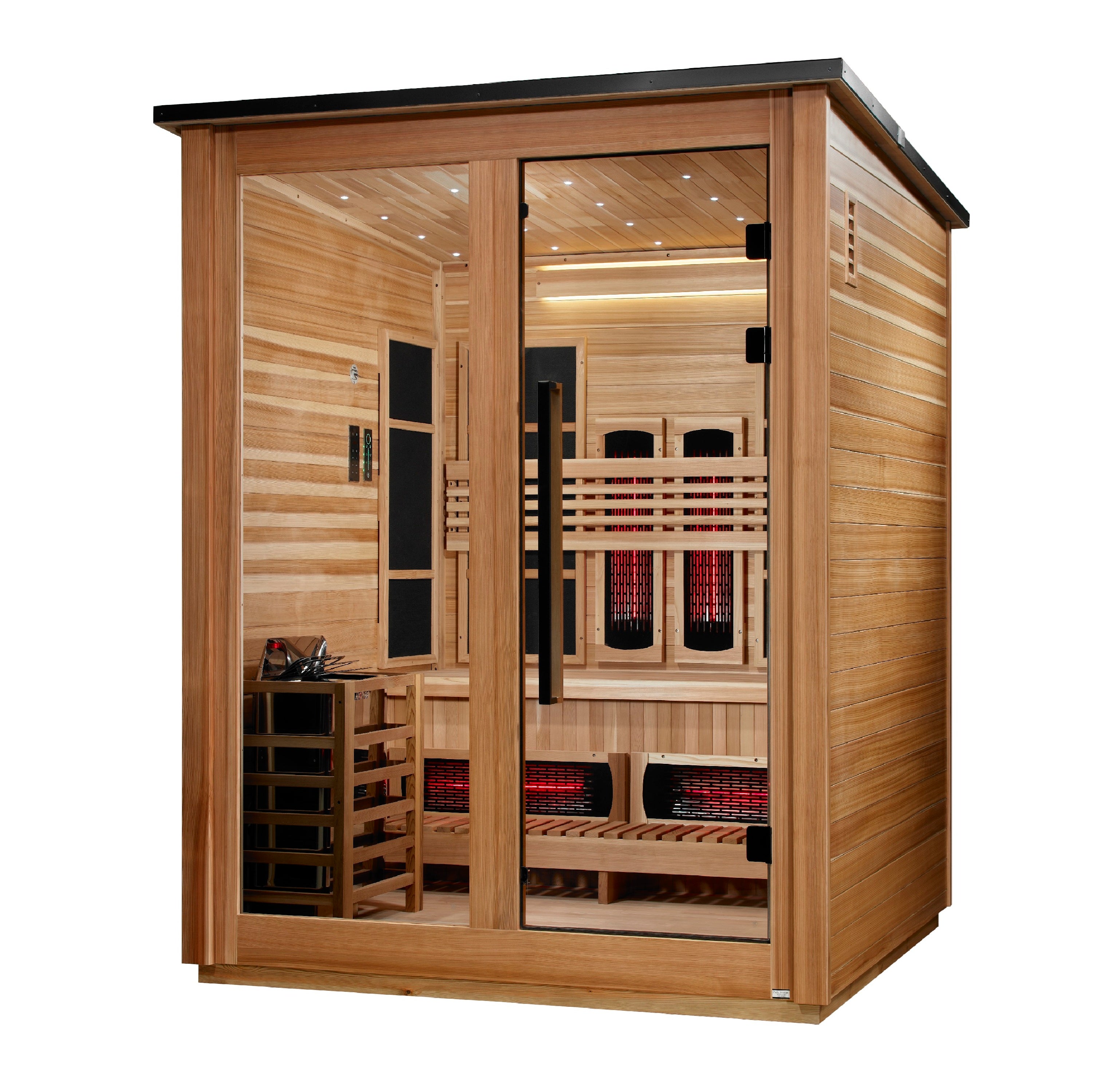Golden Designs 3-Person Infrared Sauna – GDI-8523-02 | Loviisa Pacific Cedar Luxury Sauna