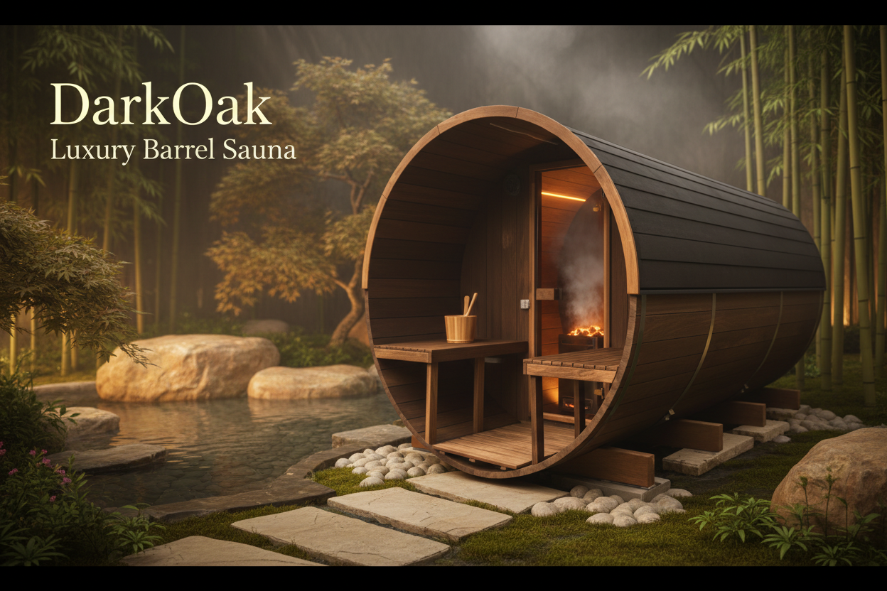 DarkOak Luxury Barrel Sauna Banner