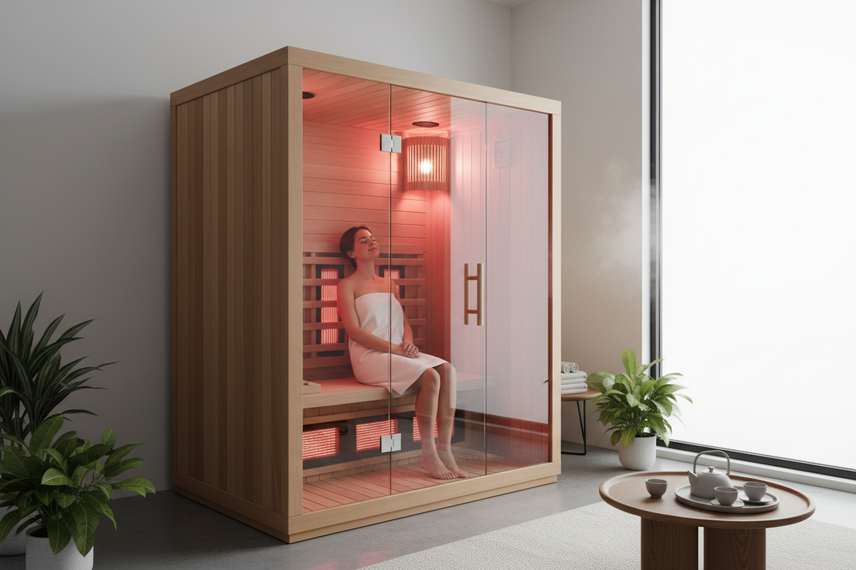 Vila 3-Person Infrared Sauna - Lifestyle Shot