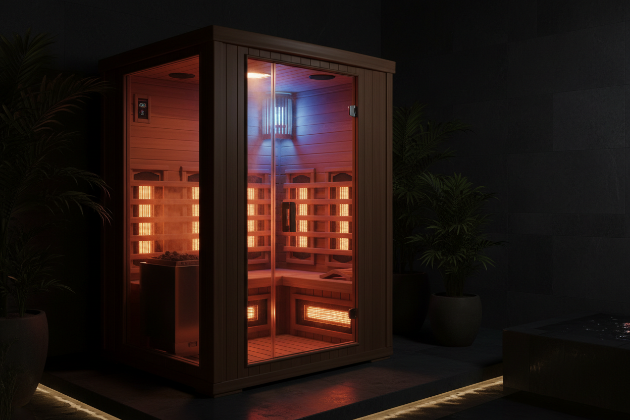Golden Designs GDI-8523 3-Person Premium Wellness Infrared Sauna – Evening Glow