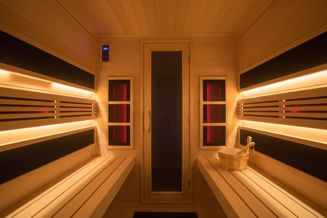 Maxxus S-Line 2-Person Low EMF Infrared Sauna - Interior View