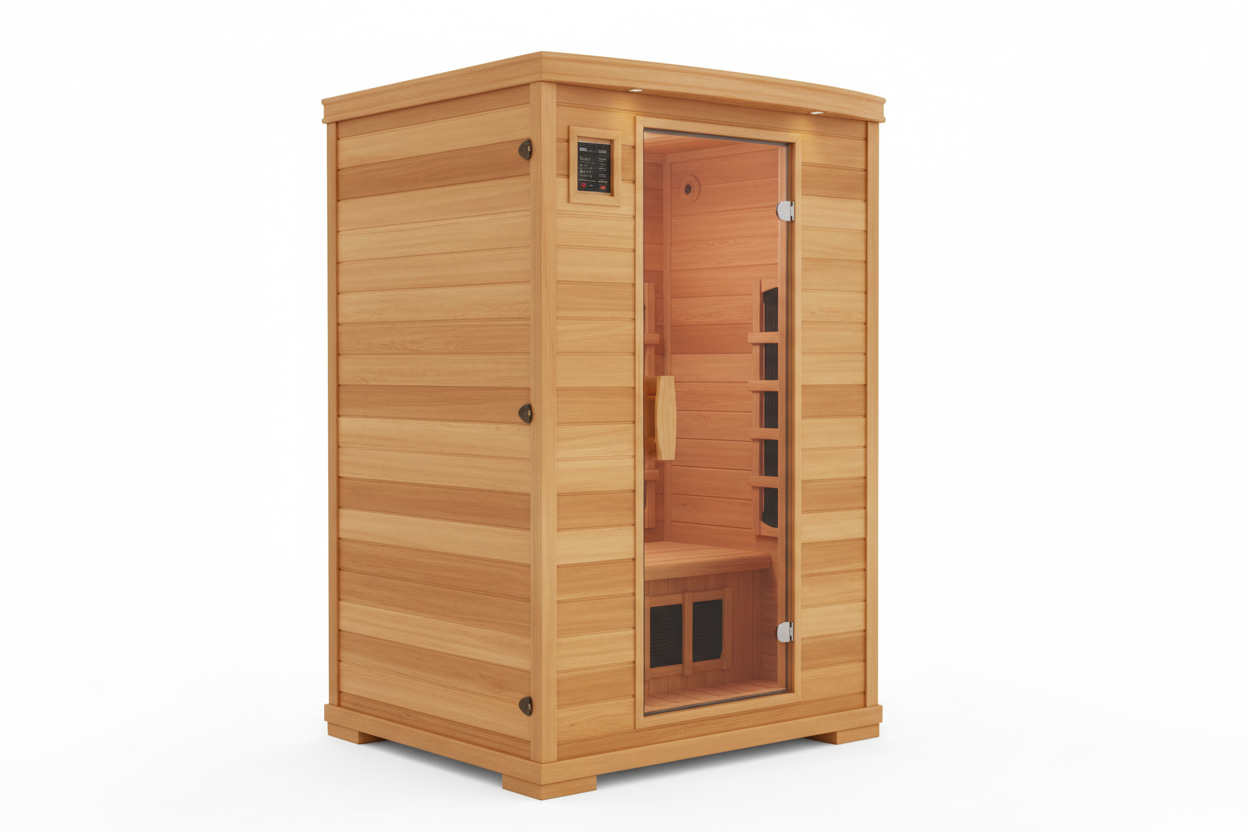 Golden Designs GDI-8506-01 Kaarina 3-Person Infrared Sauna – Angled View
