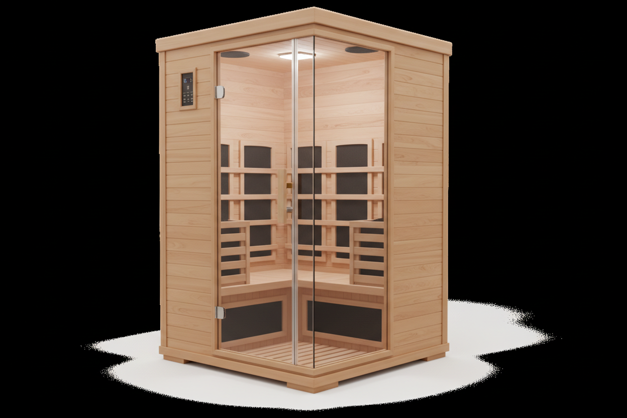 Golden Design GDI-8526 4-Person Infrared Sauna - Three-Quarter Angle View