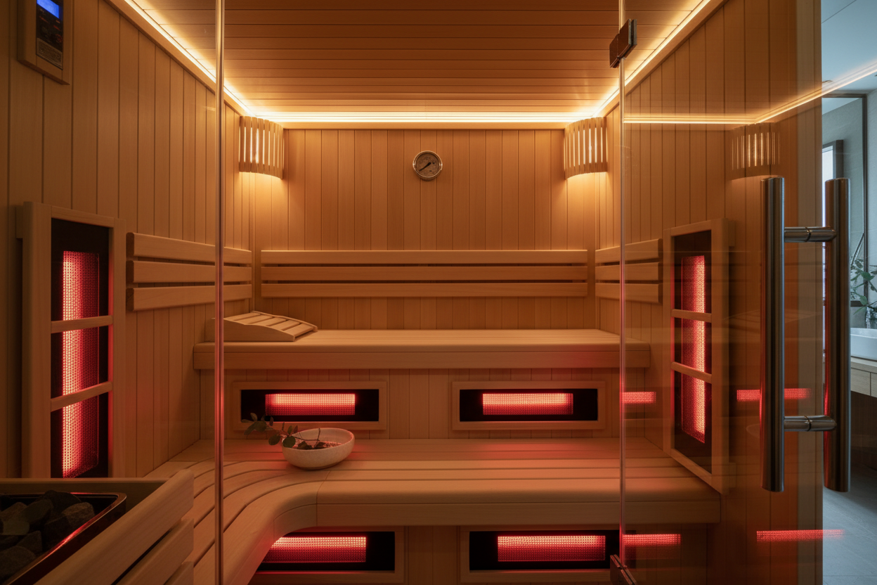 Vila 3-Person Infrared Sauna - Interior View