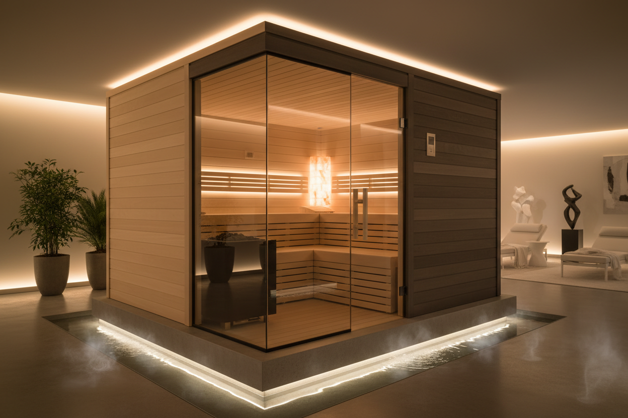 GDI-8226-01 Karlstad modern luxury hybrid sauna exterior