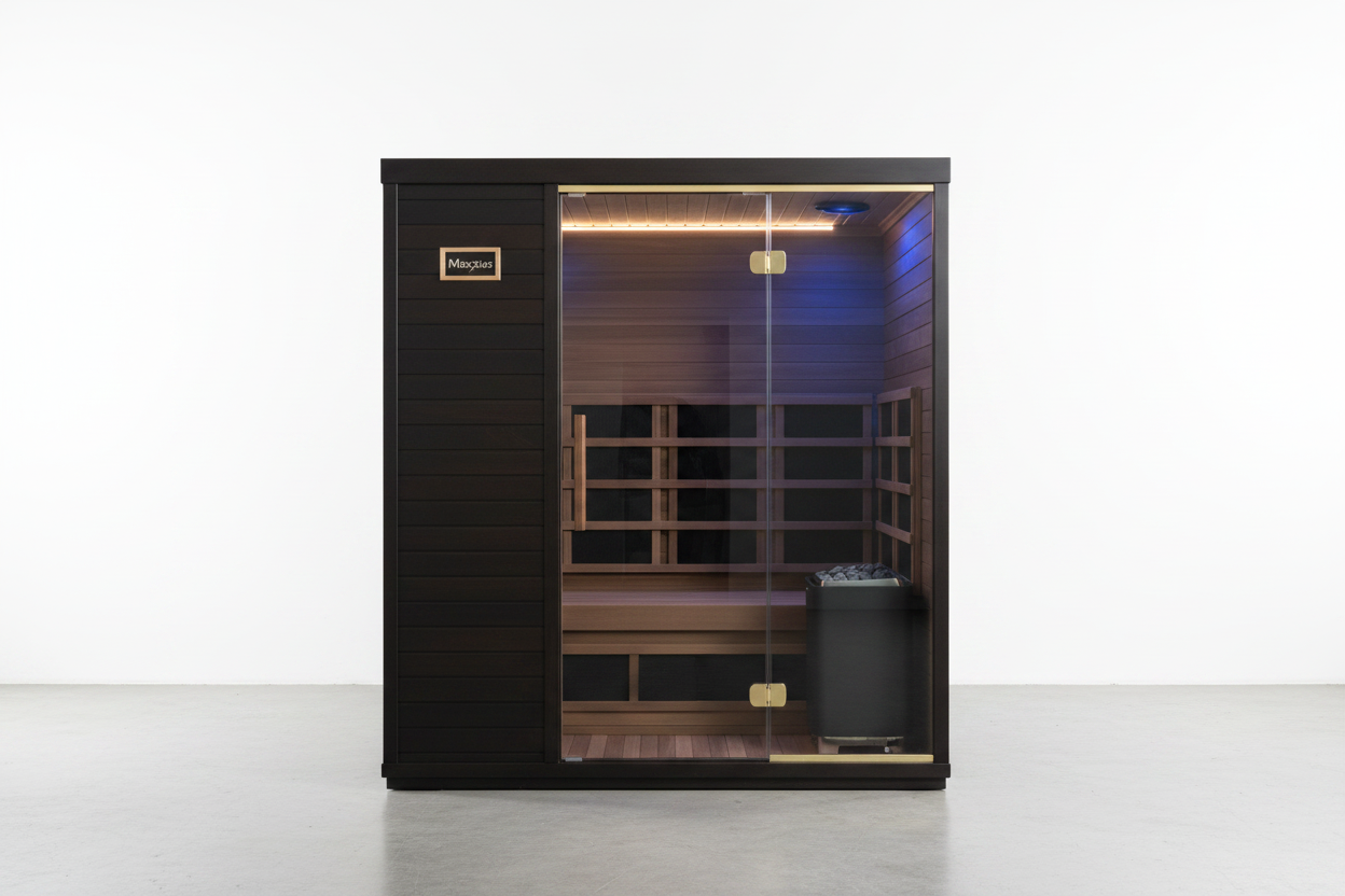 Maxxus S-Line 3-Person Infrared Sauna - Front View