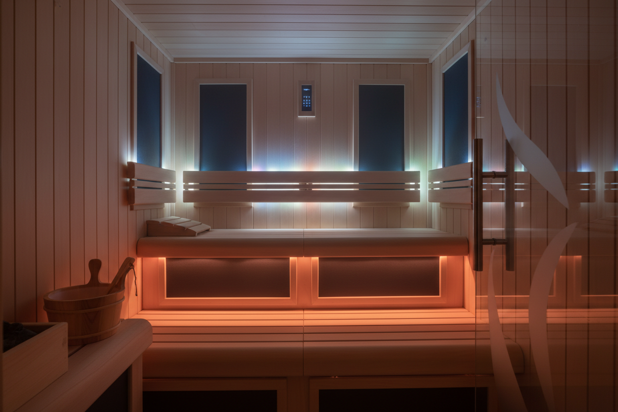 Dynamic Veneto 2-Person Infrared Sauna - Interior View