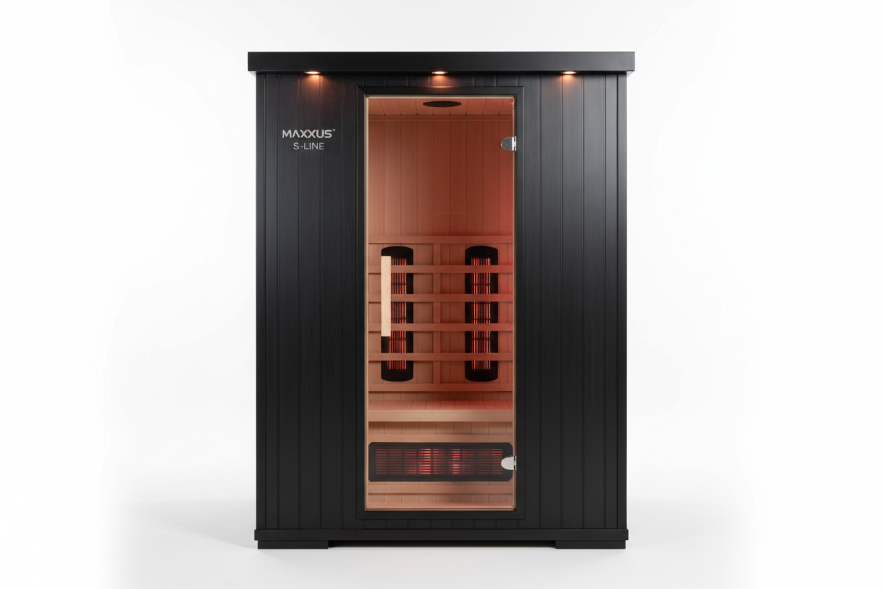 Maxxus S-Line 2-Person Low EMF Infrared Sauna - Front View